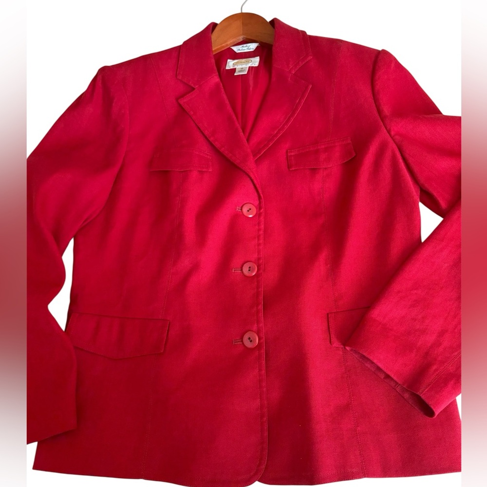 Talbots Red Linen Blazer - Picture 11 of 16